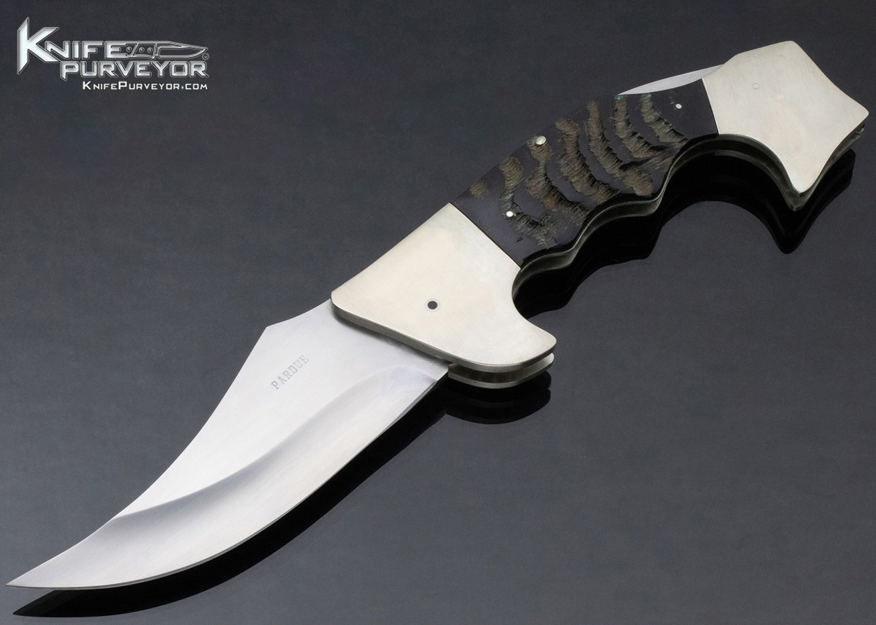 Mel Pardue Custom Knife Rams Horn Lockback 12197