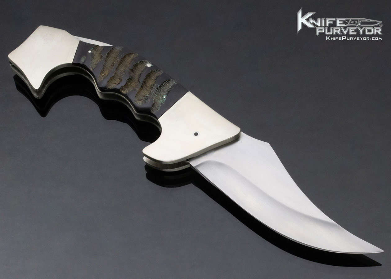 Mel Pardue Custom Knife Rams Horn Jumbo Lockback - Image 4