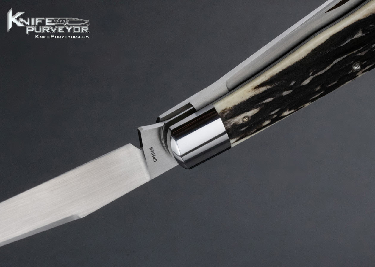 Reese Bose Custom Knife 2 Blade Sambar Stag Trapper Slipjoint 14676