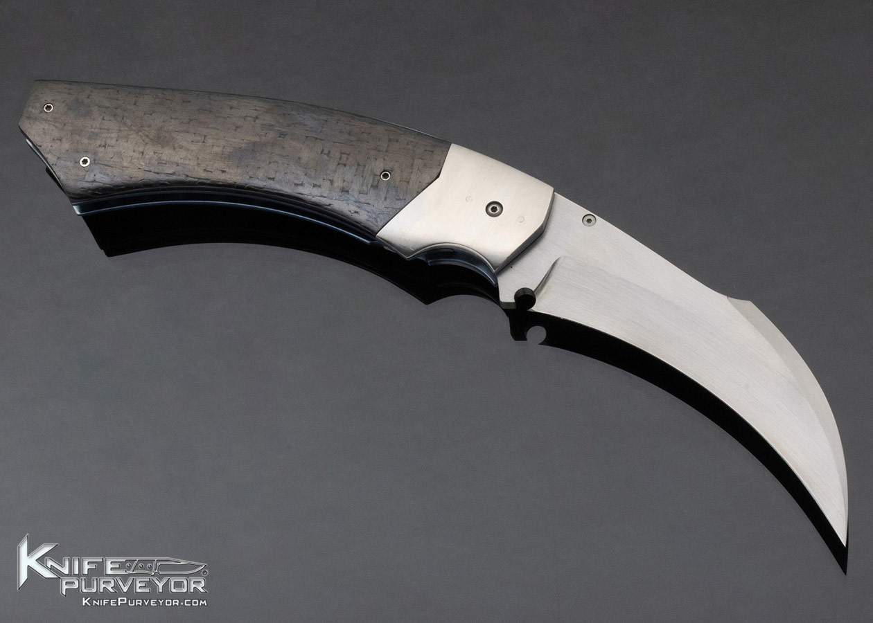 Reese Weiland Custom Knife Carbon Fiber Hawkbill Linerlock - Image 3