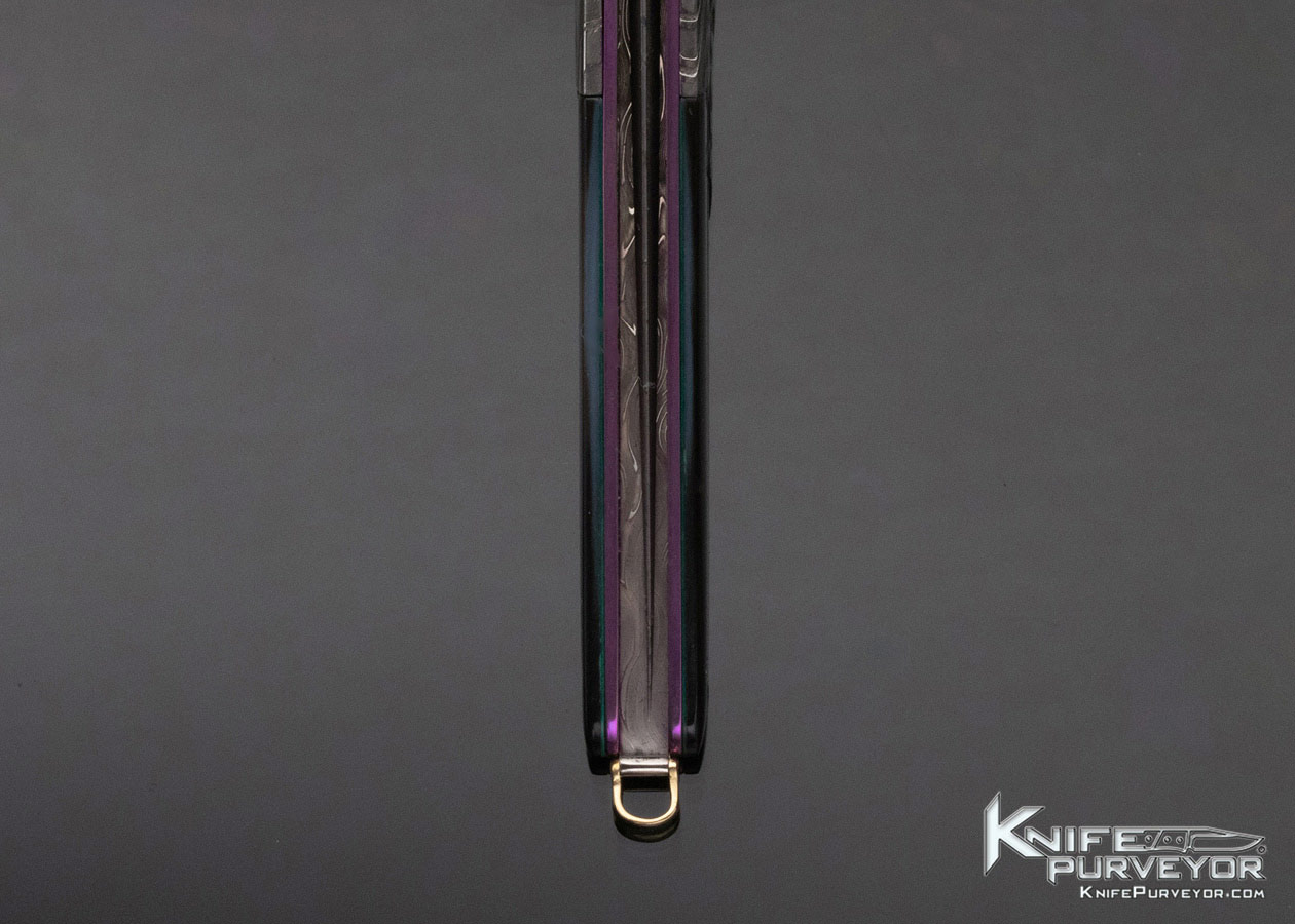 Stephen Olszewski Custom Knife Black Lip Tahitian Pearl Shell Mosaic Damascus & Polished Steel "Pendulum" Linerlock - Image 7