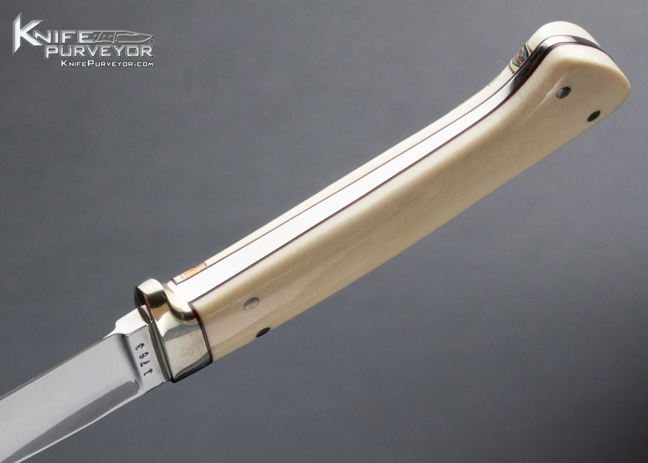 Chubby Hueske Custom Knife Sandra Brady Scimshawed Drop Point Hunter 13906