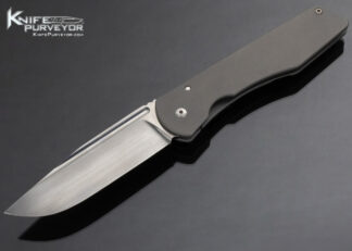 Juergen Schanz Custom Knife Hand Rubbed Satin Finished RWL-34 and Titanium Framelock with Titanium Clip 14863