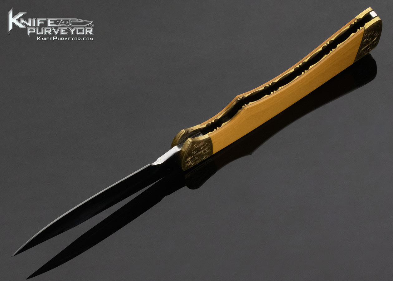 Scott Sawby Custom Knife Sawby Steve Mullin Westinghouse Micarta Engraved Button Lock - Image 4