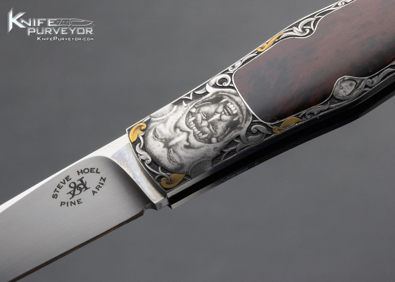 Steve Hoel Custom Knife Pietsersite Interframe "Coke Bottle" Lockback Dagger Engraved by Dan Wilkerson (Featured in a Video) - Image 2