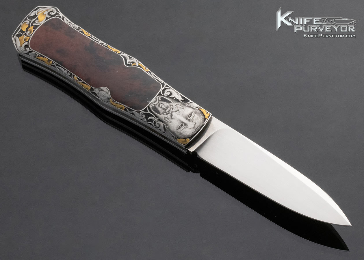 Steve Hoel Custom Knife Pietsersite Interframe "Coke Bottle" Lockback Dagger Engraved by Dan Wilkerson (Featured in a Video) - Image 3