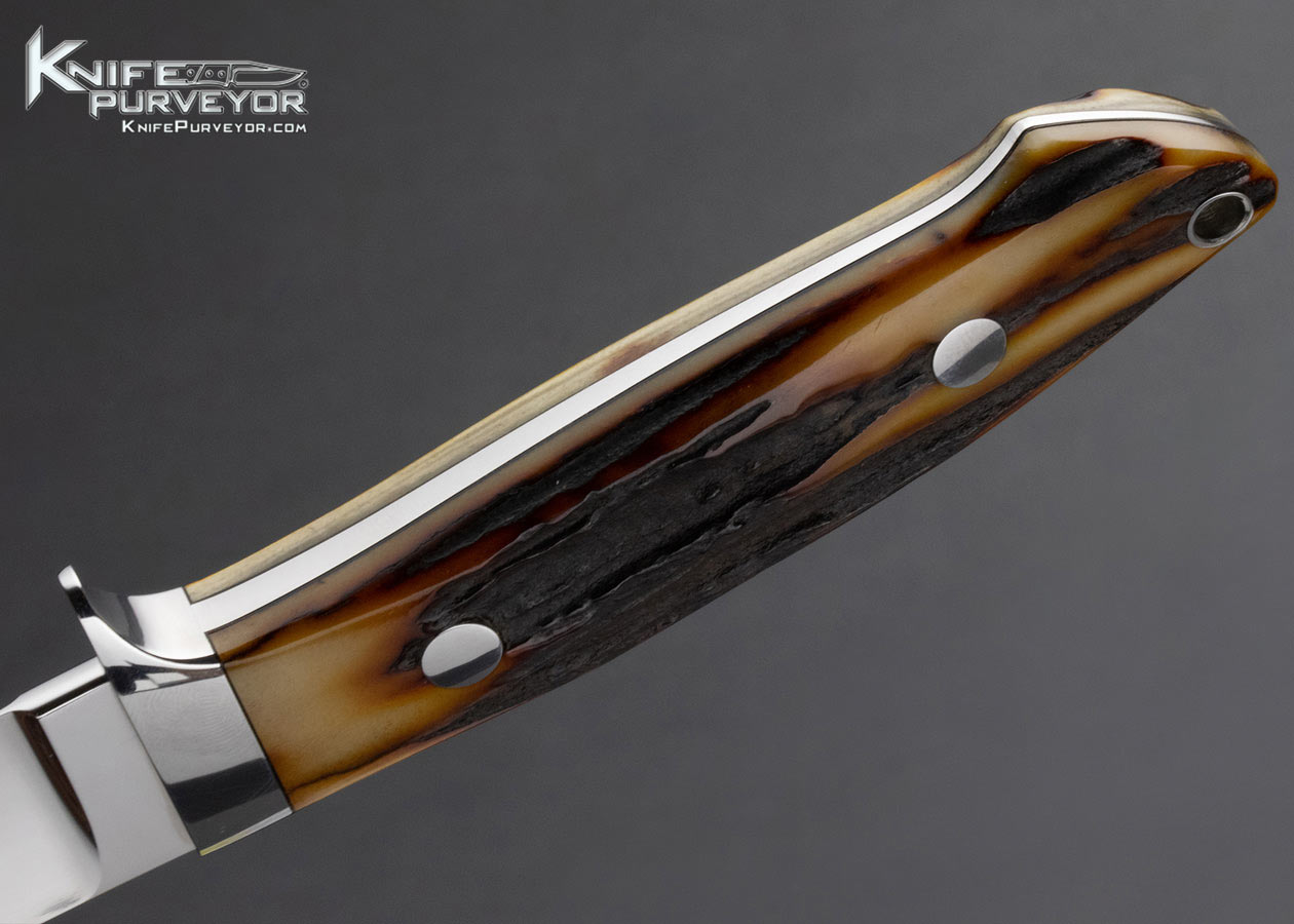 Thad Buchanan Custom Knife Amber Stag Utility Knife - Image 6