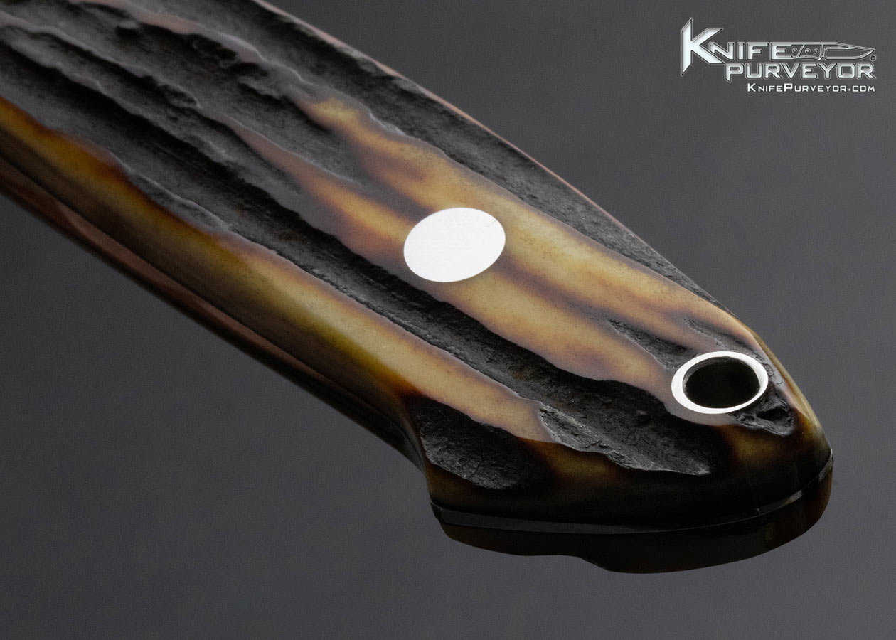 Thad Buchanan Custom Knife Amber Stag Utility Knife - Image 5