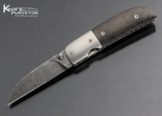 Andrew McLurkin Custom Knife Carbon Fiber Raindrop Damascus Linerlock 14923