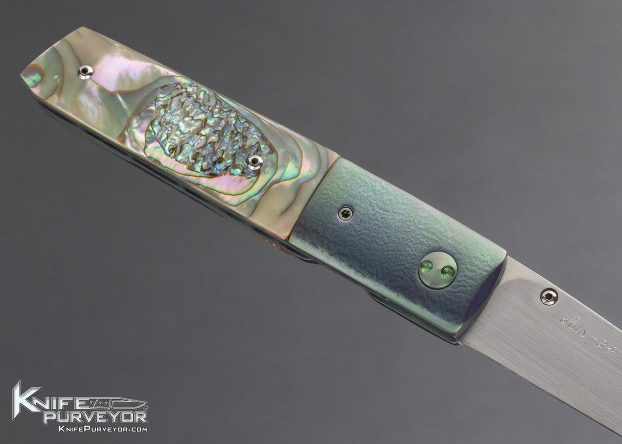 Bill King Custom Knife Abalone and Titanium Linerlock - Image 4
