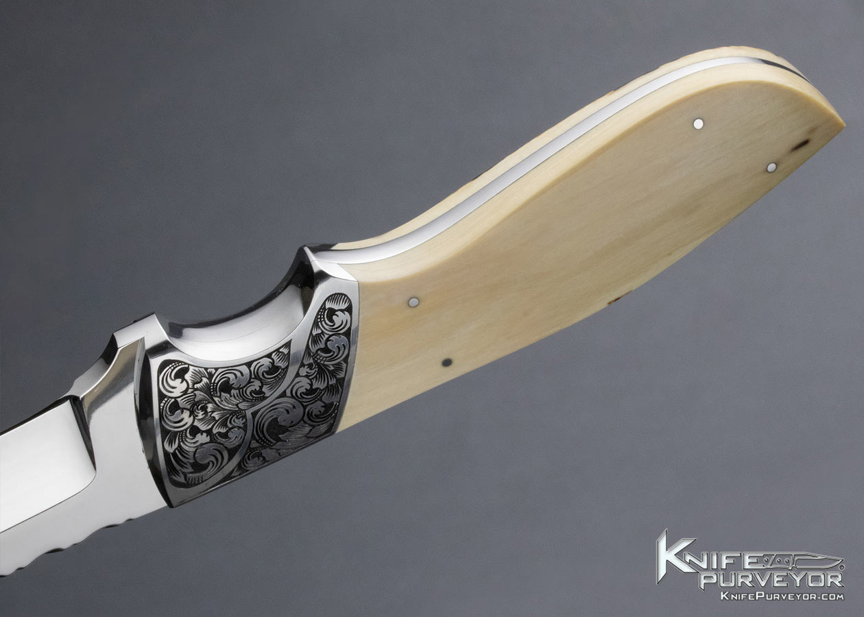 Dennis Friedly Custom Knife Bruce Shaw Engraved Mammoth Chute Knife 14822