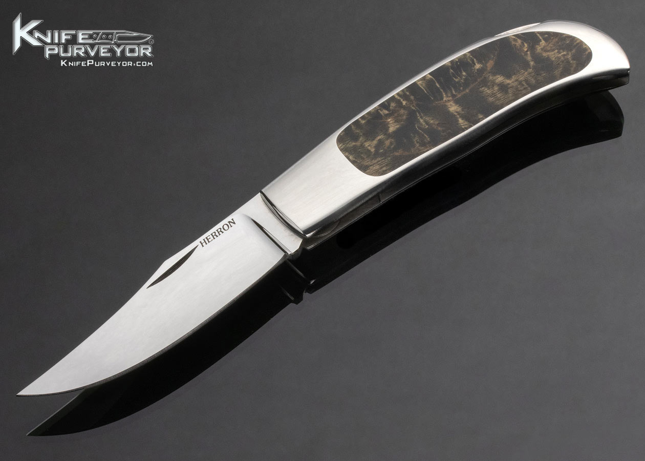 George Herron Custom Knife Wood Interframe Lockback 15024
