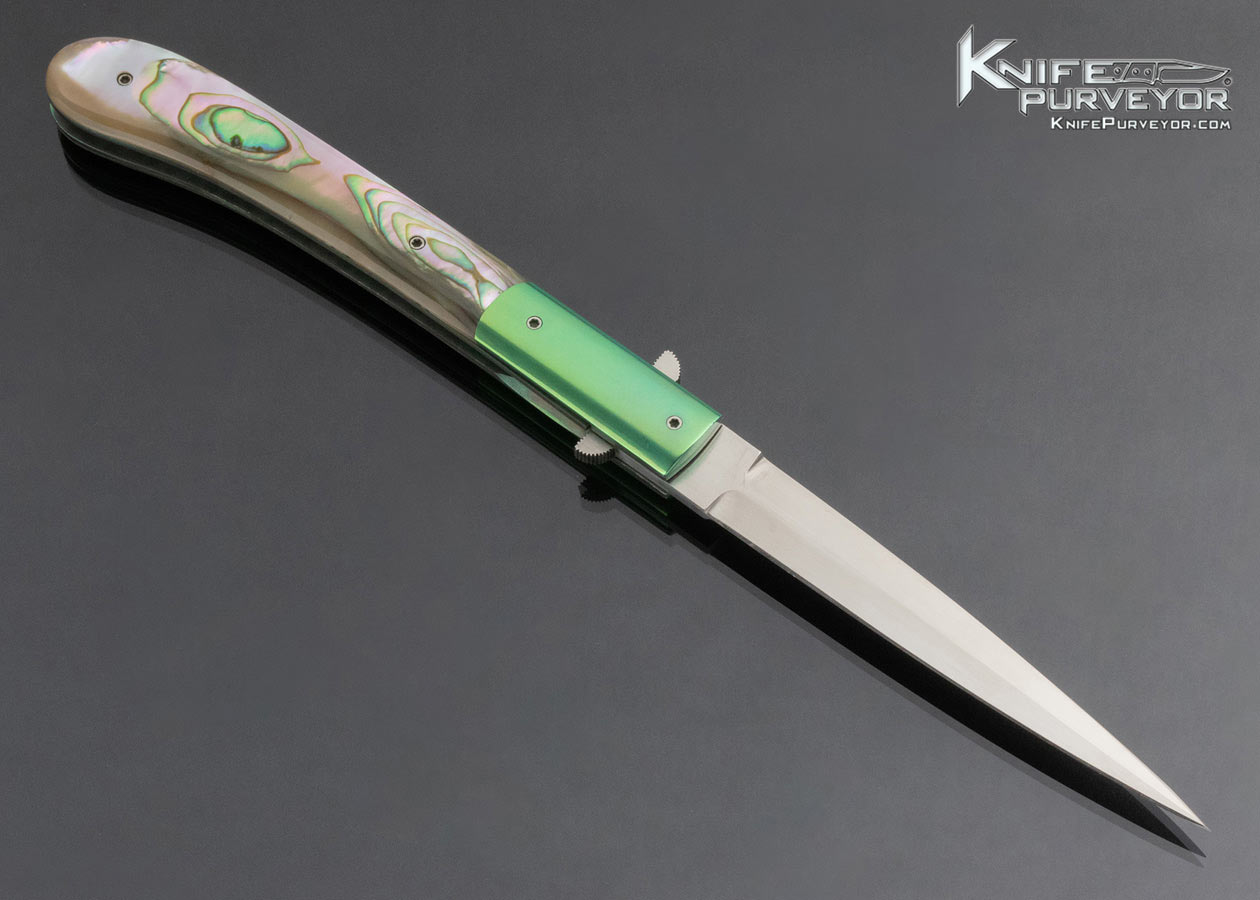 Jay Harris Custom Knife Abalone and Titanium Linerlock - Image 3