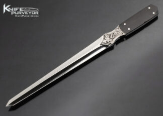 Rick Eaton Custom Knife Buffalo Horn Sole Authorship Engraved Dagger 14826