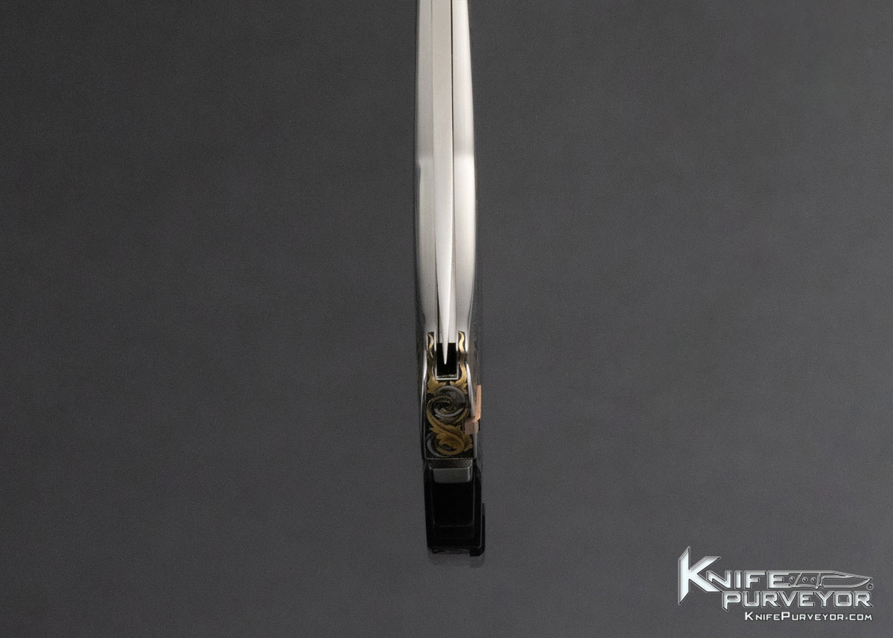 Ron Lake Custom Knife Cape Buffalo Horn Inlaid Tail Lock Engraved by Steve Lindsay - Image 8