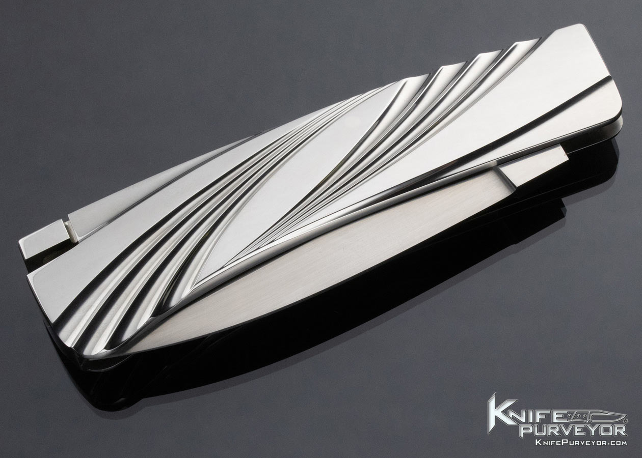 Ron Lake Custom Knife Wolfgang Loerchner Fluted Steel Boot Blade Tail Lock - Image 5