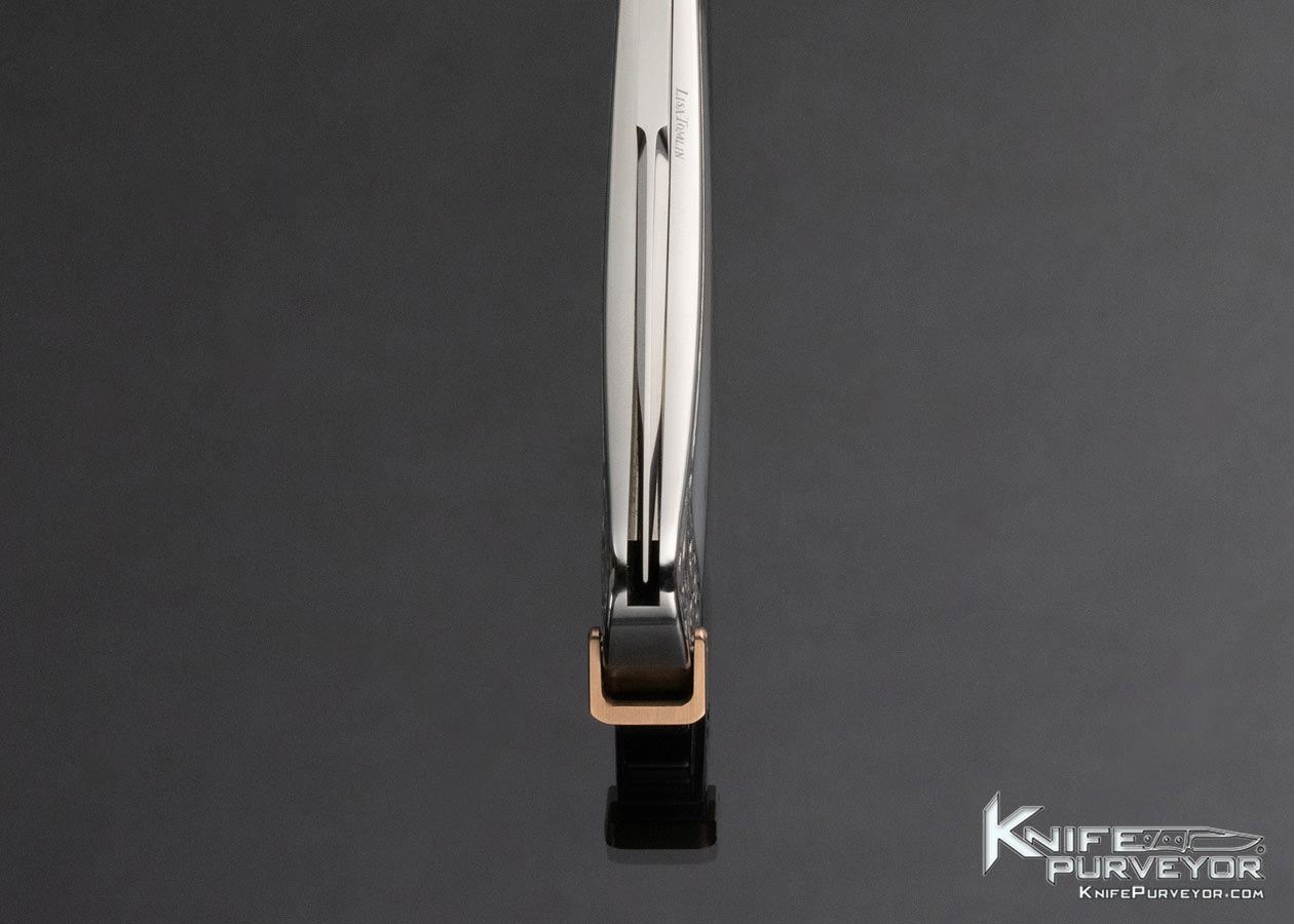 Ron Lake Custom Knife Lisa Tomlin Engraved Mother of Pearl Interframe Tail Lock - Image 8
