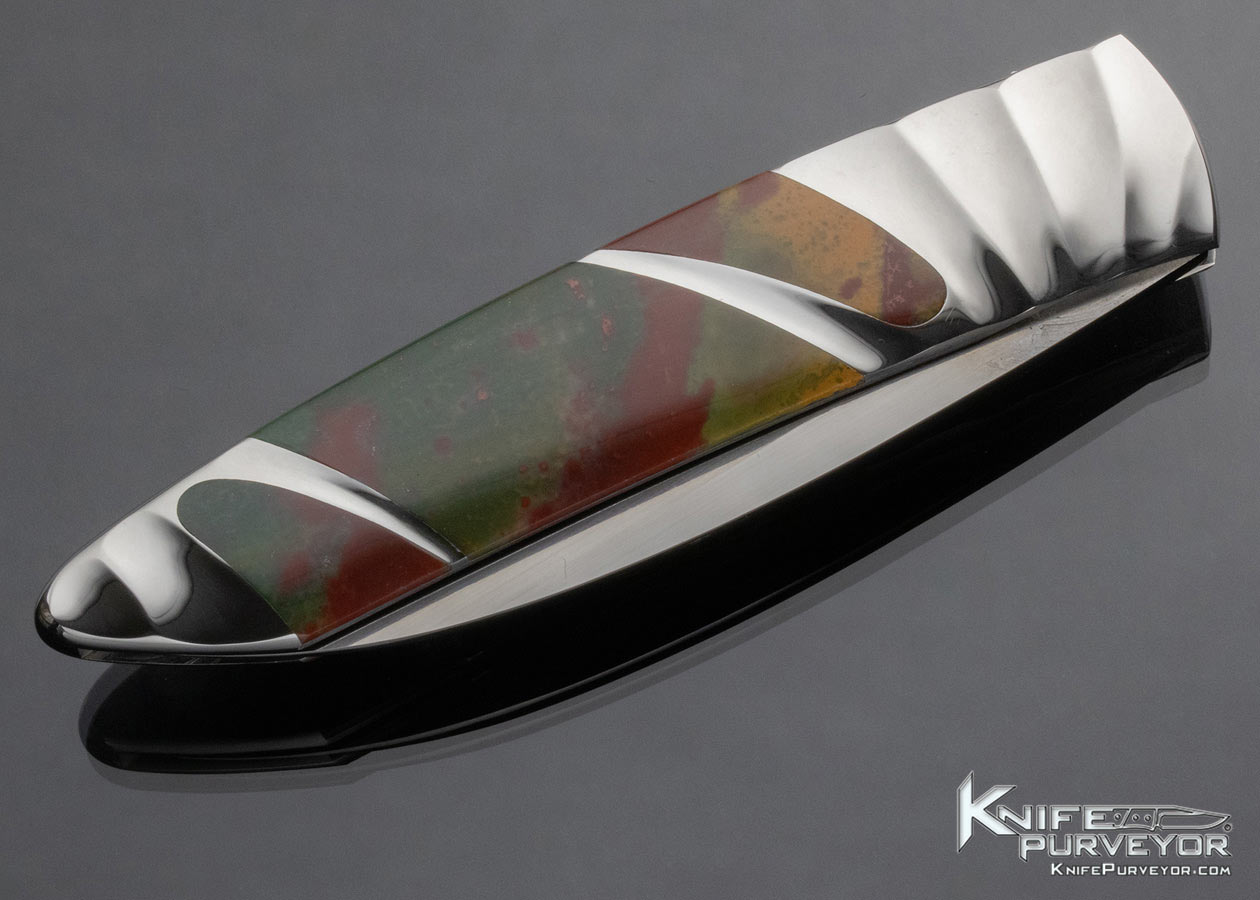 Scott Sawby Custom Knife Bloodstone Fluted Skimmer Prototype Self Lock - Image 5