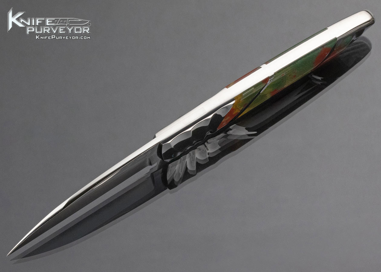 Scott Sawby Custom Knife Bloodstone Fluted Skimmer Prototype Self Lock - Image 6