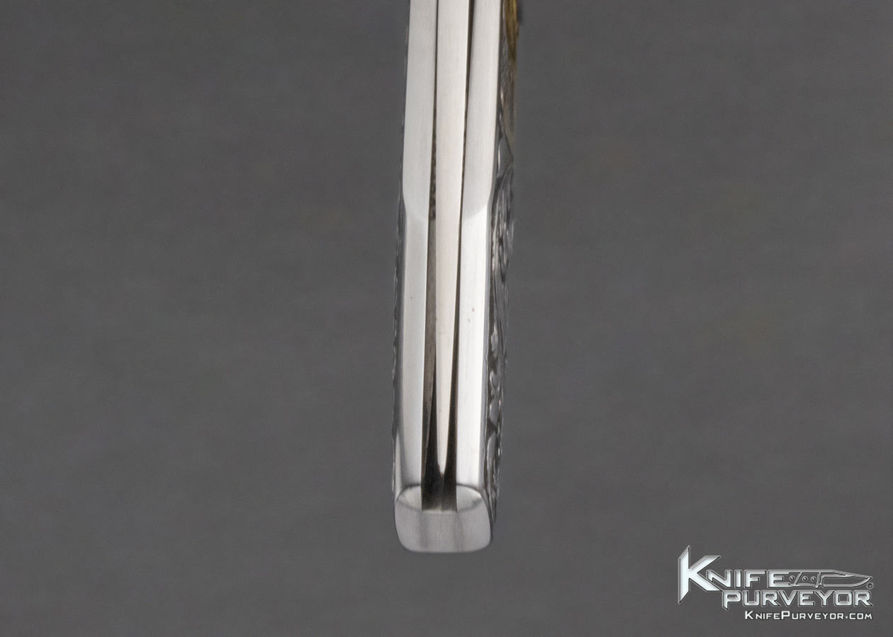 Scott Sawby Custom Knife Ken Hunt Engraved Self Lock with 24 Kt Gold Inlays - Image 8
