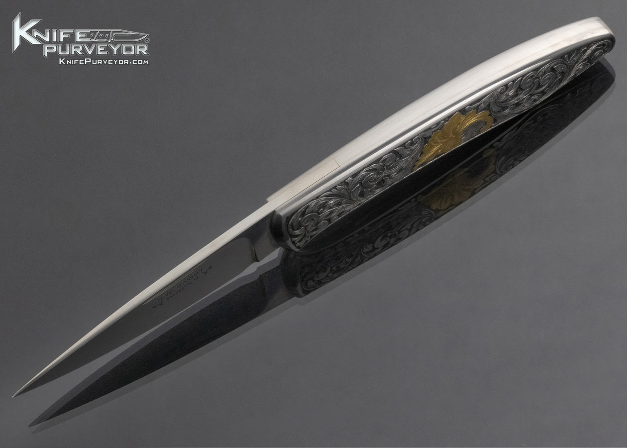 Scott Sawby Custom Knife Ken Hunt Engraved Self Lock with 24 Kt Gold Inlays - Image 7