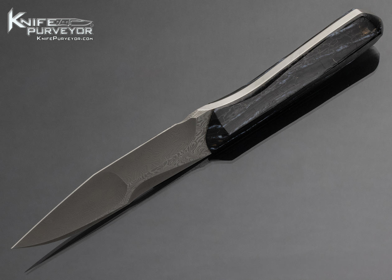 Toni Nikolas Tietzel Custom Knife "TNT" Damasteel Mammoth Tooth w Sheath 14888