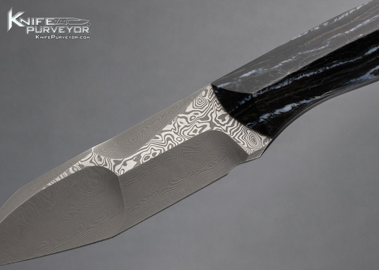 Toni Nikolas Tietzel Custom Knife "TNT" Damasteel Mammoth Tooth w Sheath - Image 2