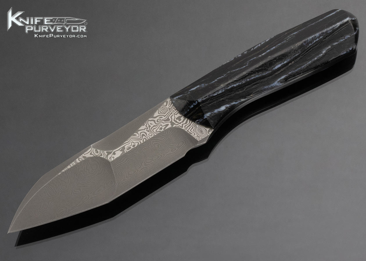 Toni Nikolas Tietzel Custom Knife "TNT" Damasteel Mammoth Tooth w Sheath 14888