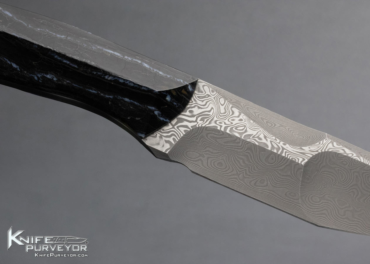 Toni Nikolas Tietzel Custom Knife "TNT" Damasteel Mammoth Tooth w Sheath - Image 4