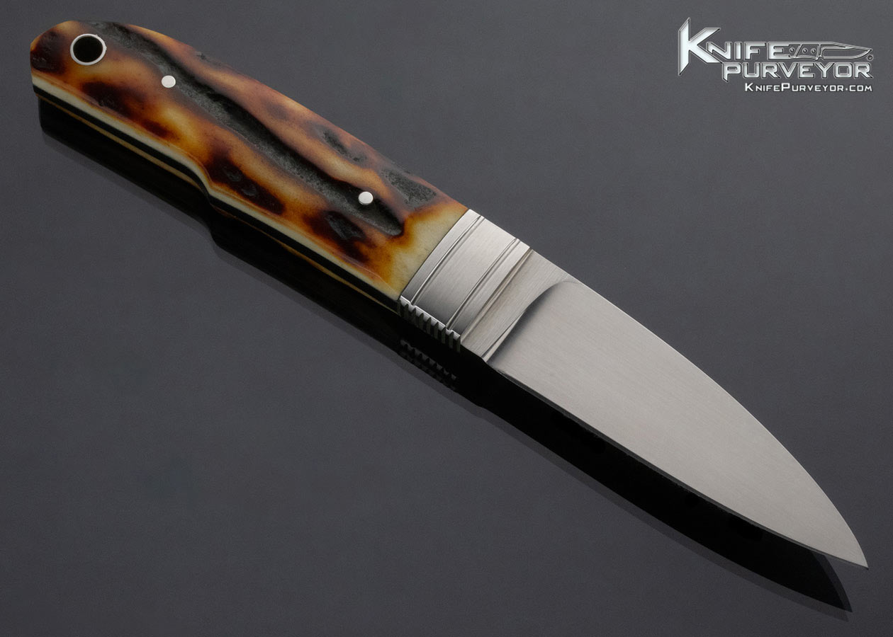 Dietmar Kressler Custom Knife Amber Stag Stiffhorn - Knife Purveyor
