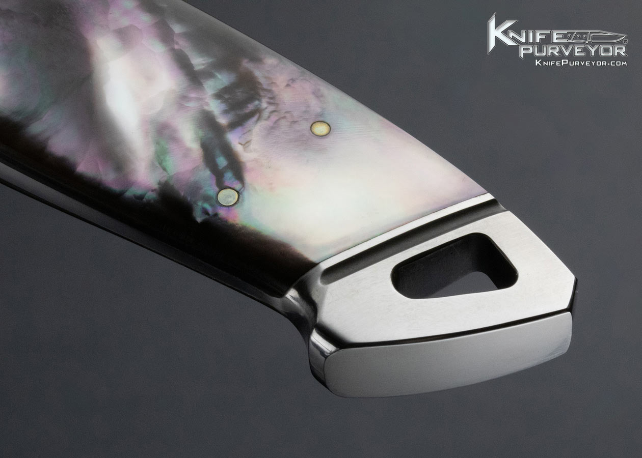 Dietmar Kressler Custom Knife Black Lip Pearl Integral Semi Skinner - Image 5