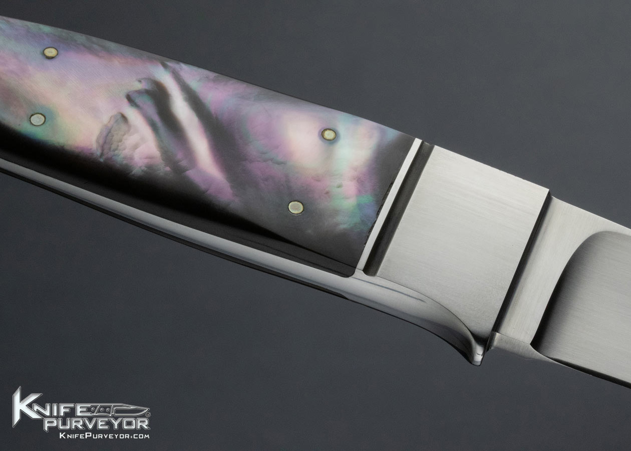 Dietmar Kressler Custom Knife Black Lip Pearl Integral Semi Skinner - Image 4