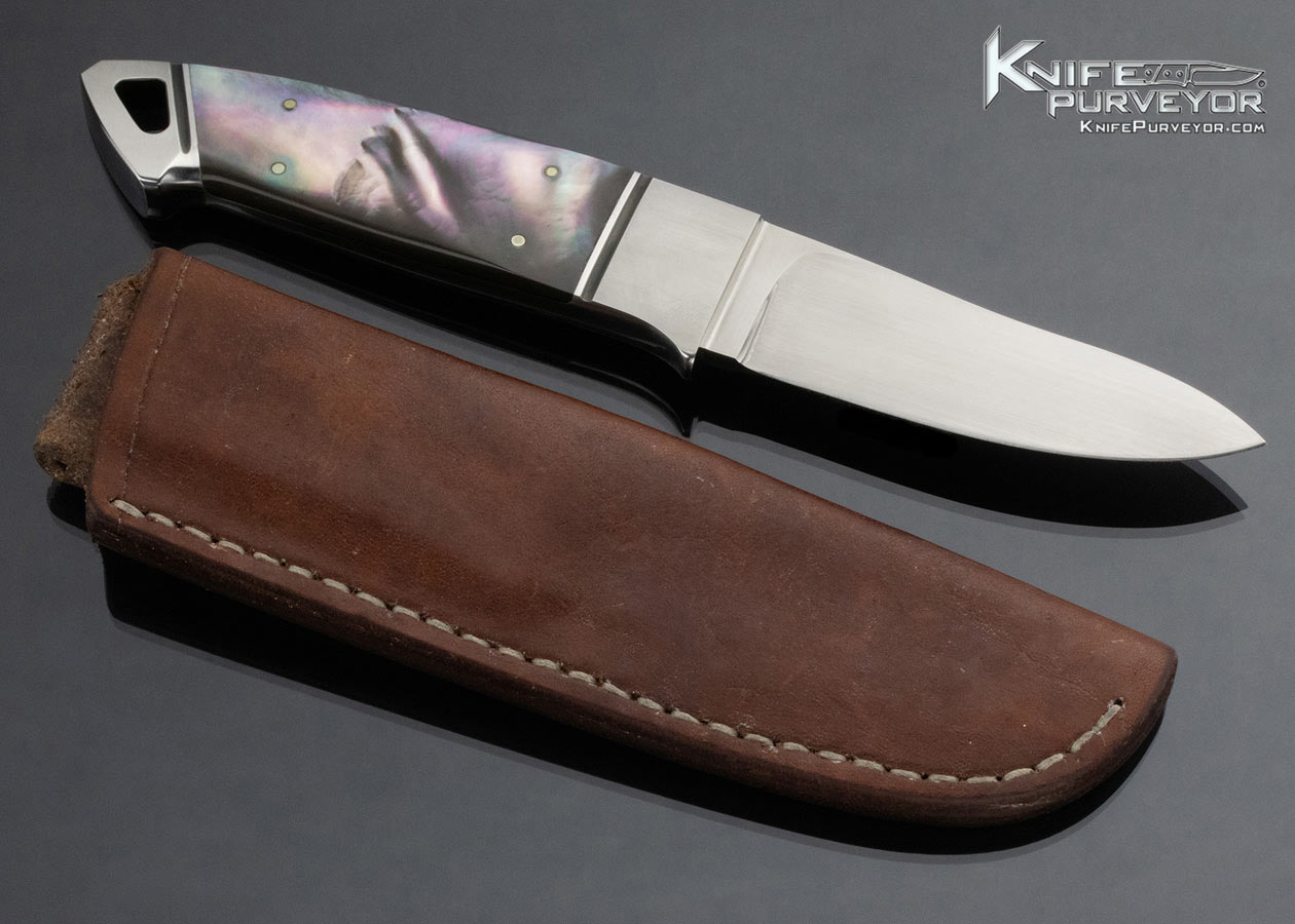 Dietmar Kressler Custom Knife Black Lip Pearl Integral Semi Skinner - Image 8