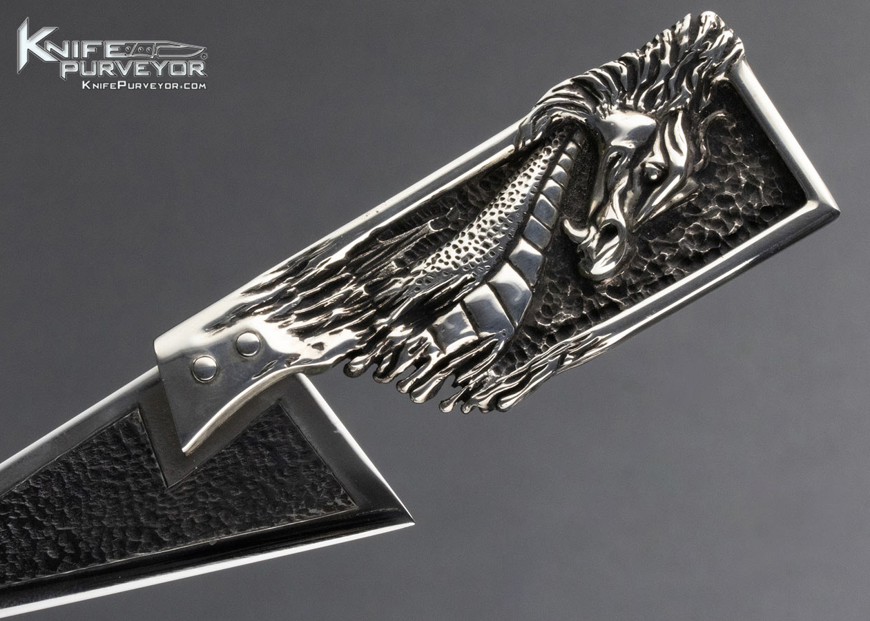 Kelly Kozlow-Larry Holden Custom Knife Sterling Silver Dragon