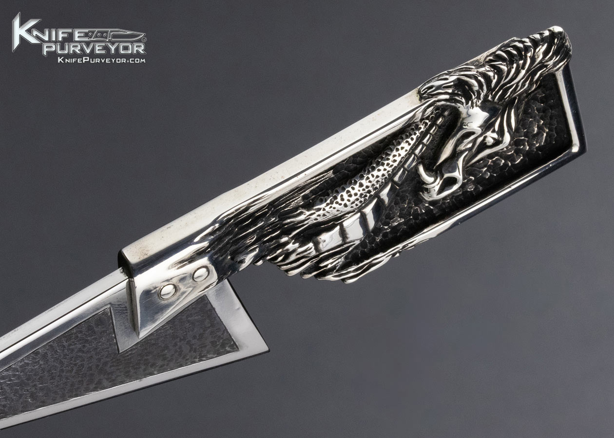 Kelly Kozlow-Larry Holden Custom Knife Sterling Silver Dragon