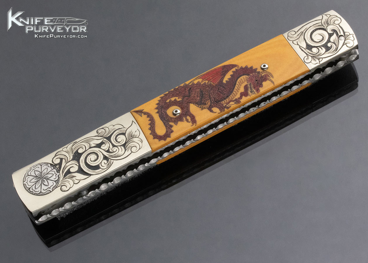 Michael Walker Custom Knife Patricia Walker Engraved Micarta Linerlock - Image 6