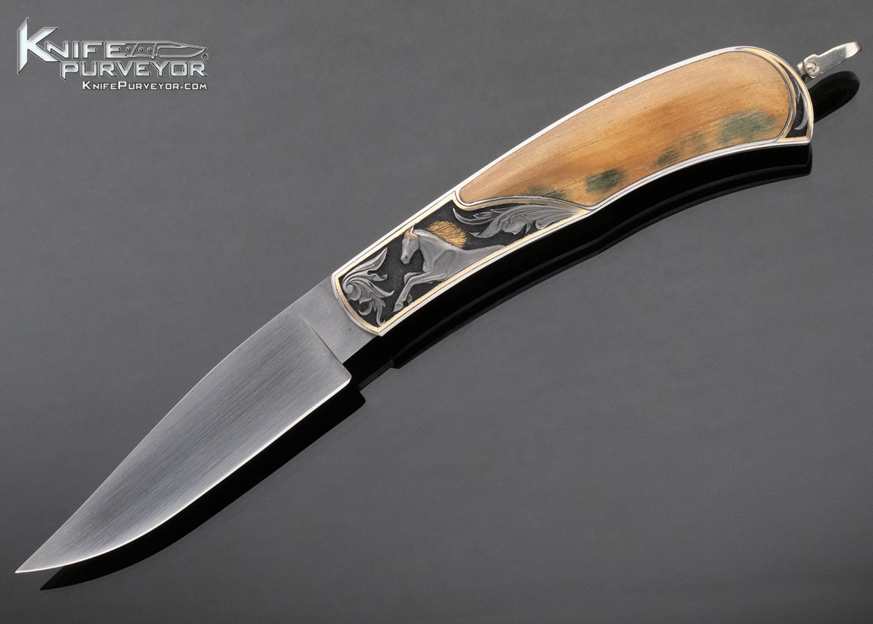 Bailey Bradshaw Custom Knife Sole Authorship Engraved Mammoth Interframe Bale Lock 15047