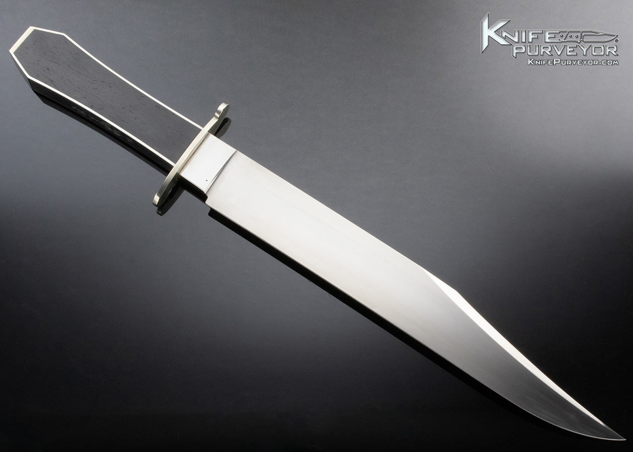 D.E. Henry Custom Knife Mt. Ranch California Steel Wrapped Ebony Bowie with Leather Sheath - Image 3