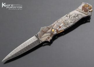 Joe Kious Custom Knife Bryson Gwynell Engraved Pirate Motif Double Pocket Locket Automatic Lockback 15007