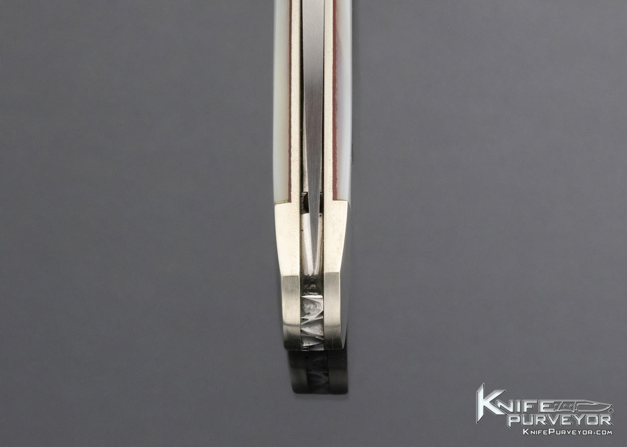Ken Stigerwalt Custom Knife Mother of Pearl Nickle Silver Double Bolsters Scale Release Automatic 14965