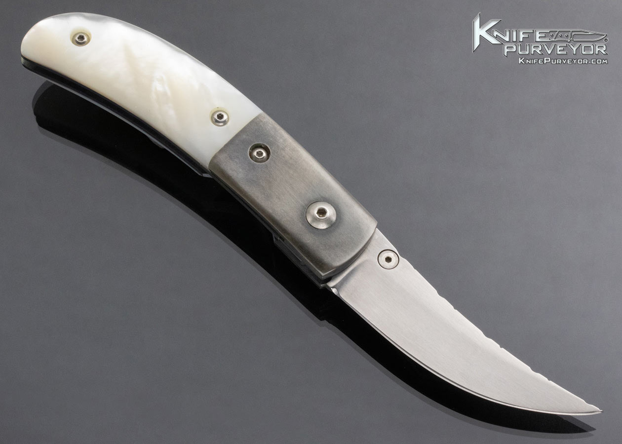 Mel Pardue Custom Knife Mother of Pearl Linerlock - Image 4