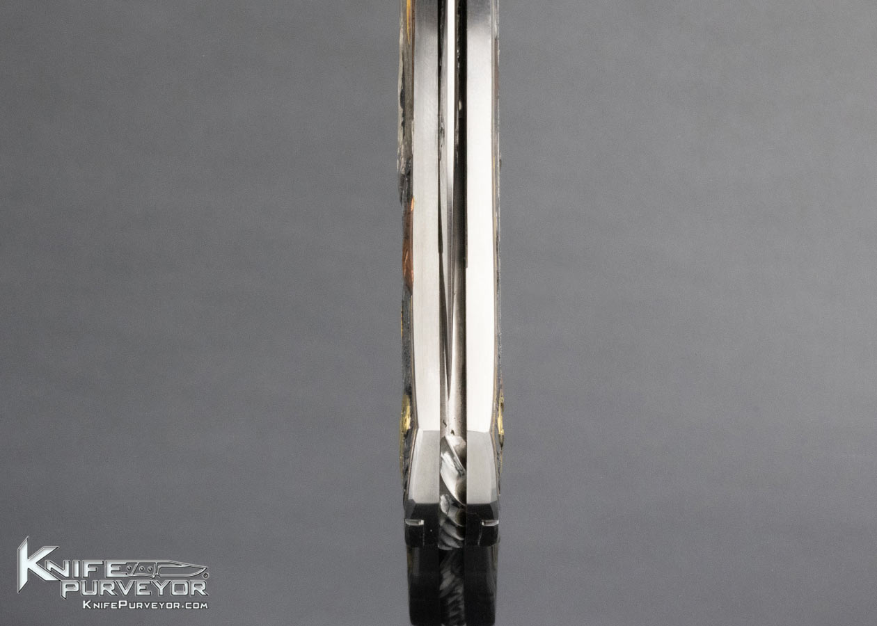 Joe Kious Custom Knife C.J. Cai Michelangelo Engraved Double Pocket Locket Automatic Lockback 15010