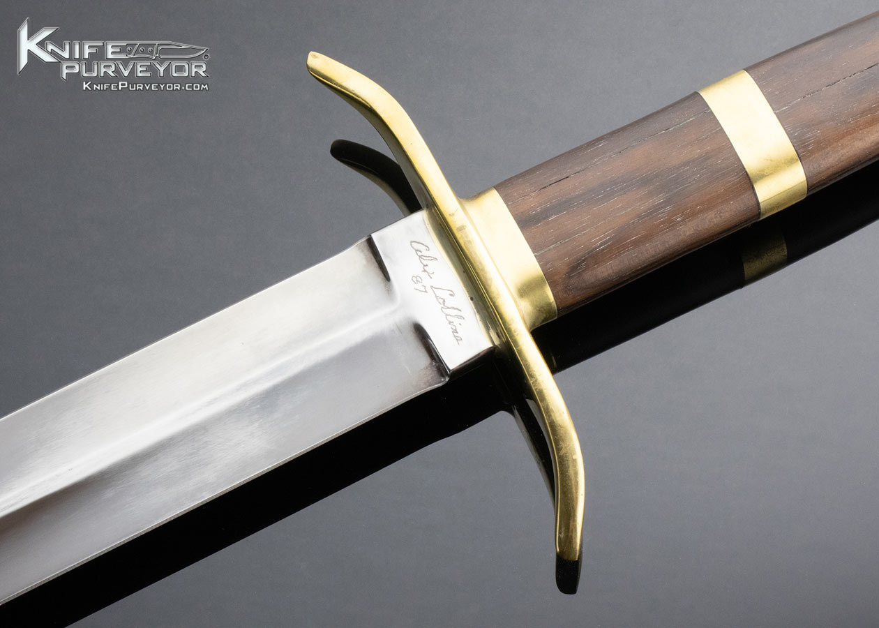Alex J Collins Custom Knife Brass and Desert Ironwood 1987 Sword