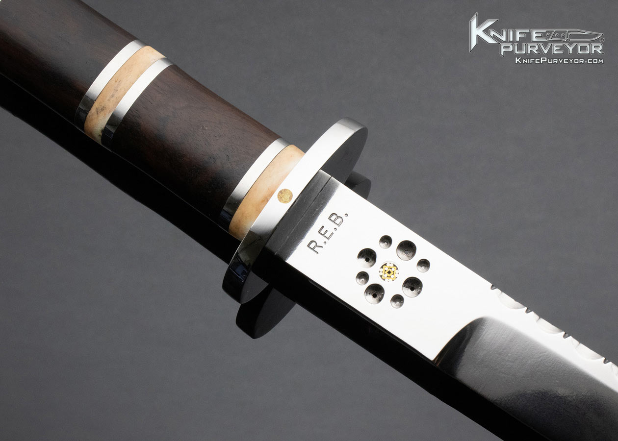 Ron Best Custom Knife African Blackwood and Giraffe Bone Katana - Image 2