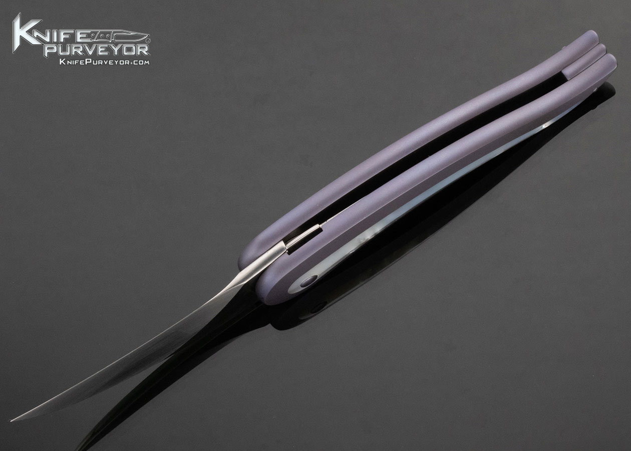 Jaun-Luc Baumberger Custom Knife Curved Horn Mother of Pearl Interframe Linerlock 15114