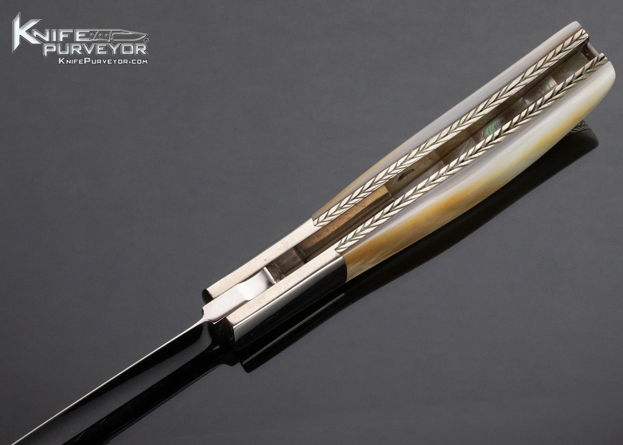 Lloyd Hale Custom Knife South Sea Gold Lip Pearl Midlock 15131