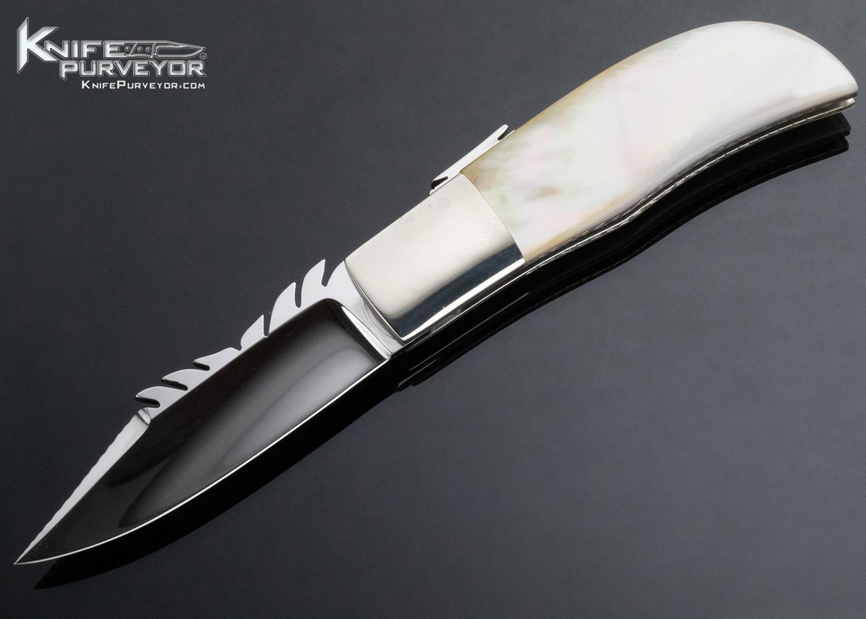 Lloyd Hale Custom Knife South Sea Gold Lip Pearl Midlock 15131