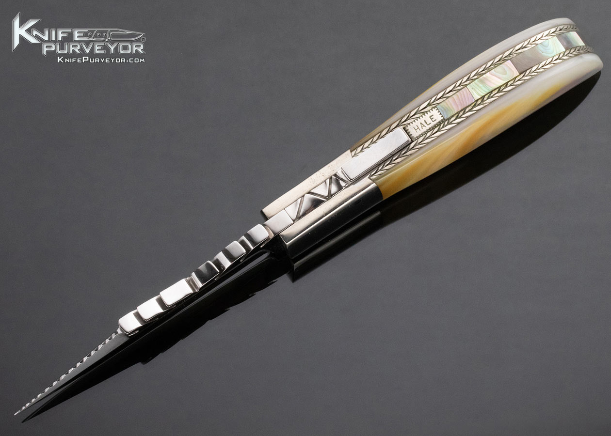 Lloyd Hale Custom Knife South Sea Gold Lip Pearl Midlock - Image 5