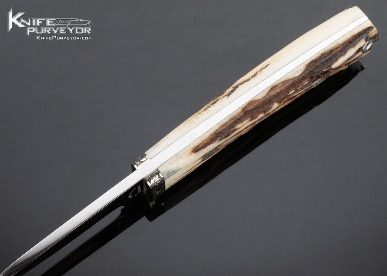 Buster Warenski Custom Knife Marcello Pedini Engraved Stag Hunter - Image 4