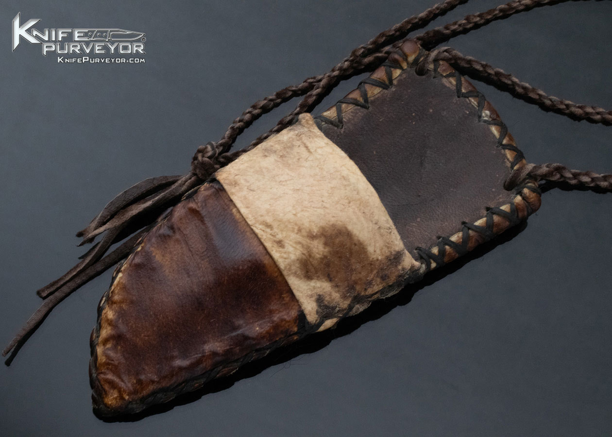 Daniel Winkler Custom Knife Antler Crown and Rawhide Forged File Steel Small Skinner with Sheath - Image 6